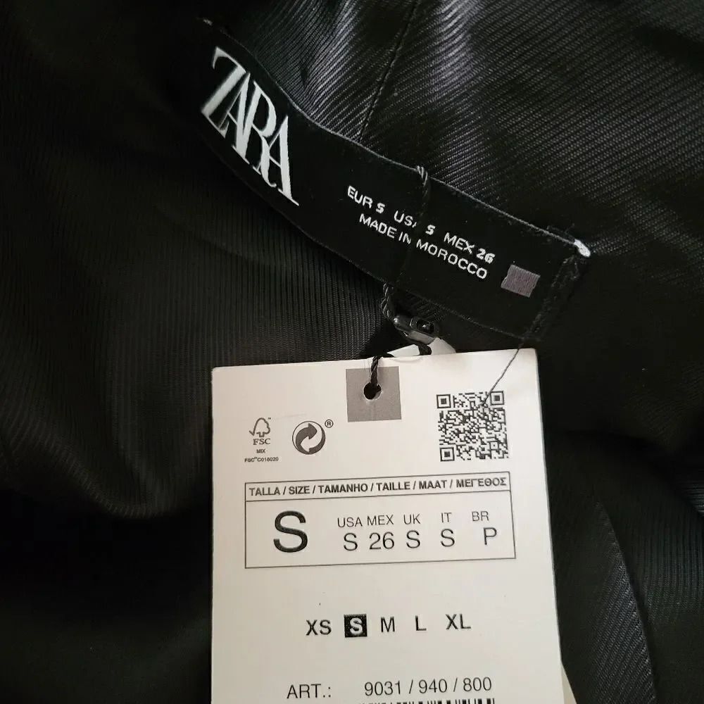 ZARA SLEEVELESS DOUBLE BREASTED DRESS BLACK S - Picture 9 of 9